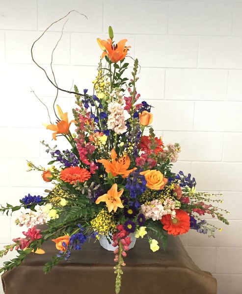 Fall Floral Mix Sympathy Container