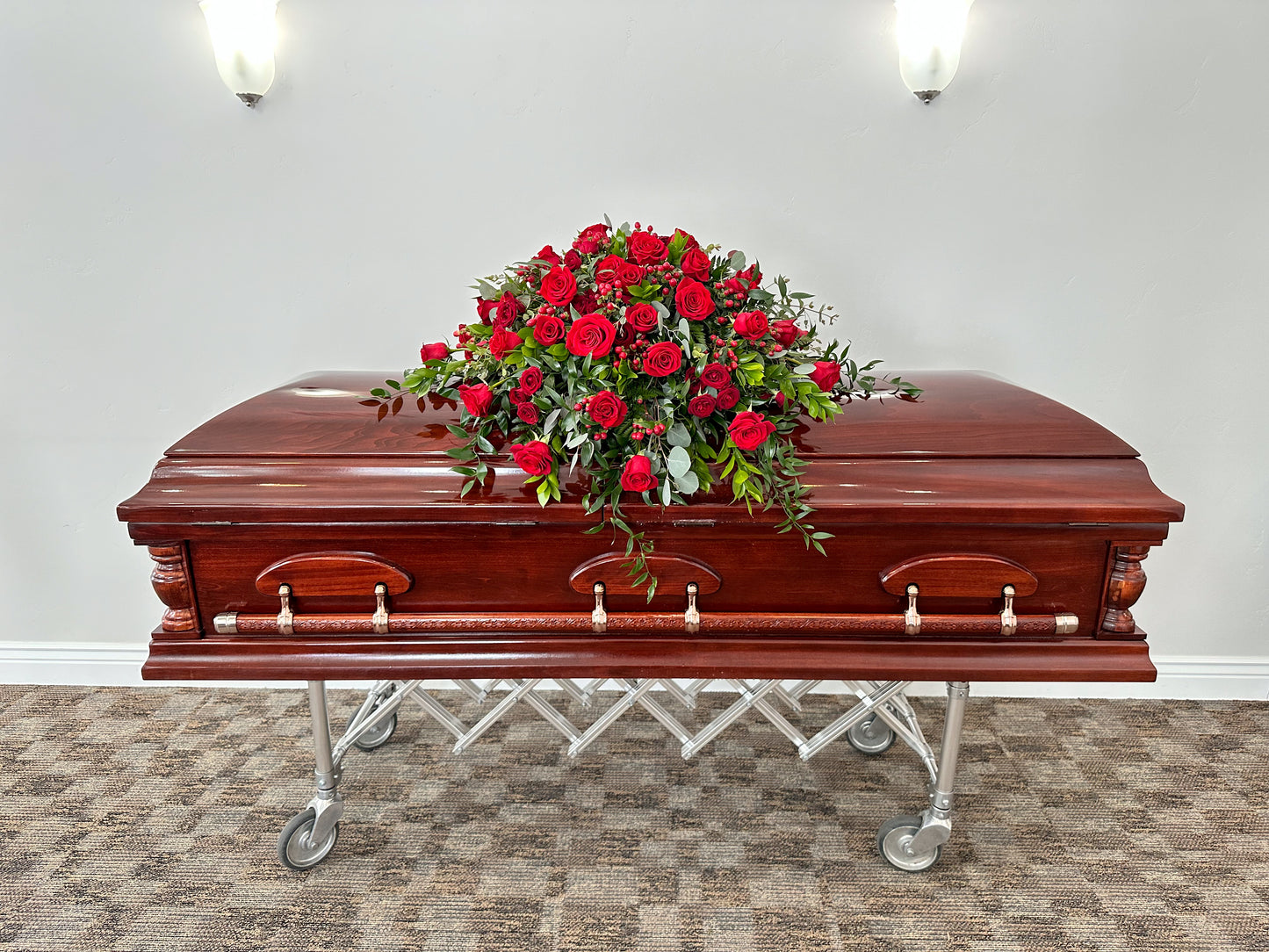 Red Rose Casket Spray