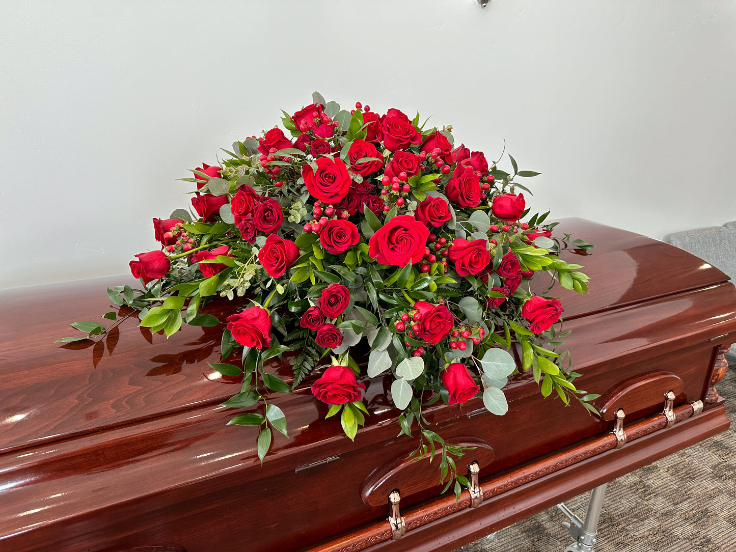 Red Rose Casket Spray