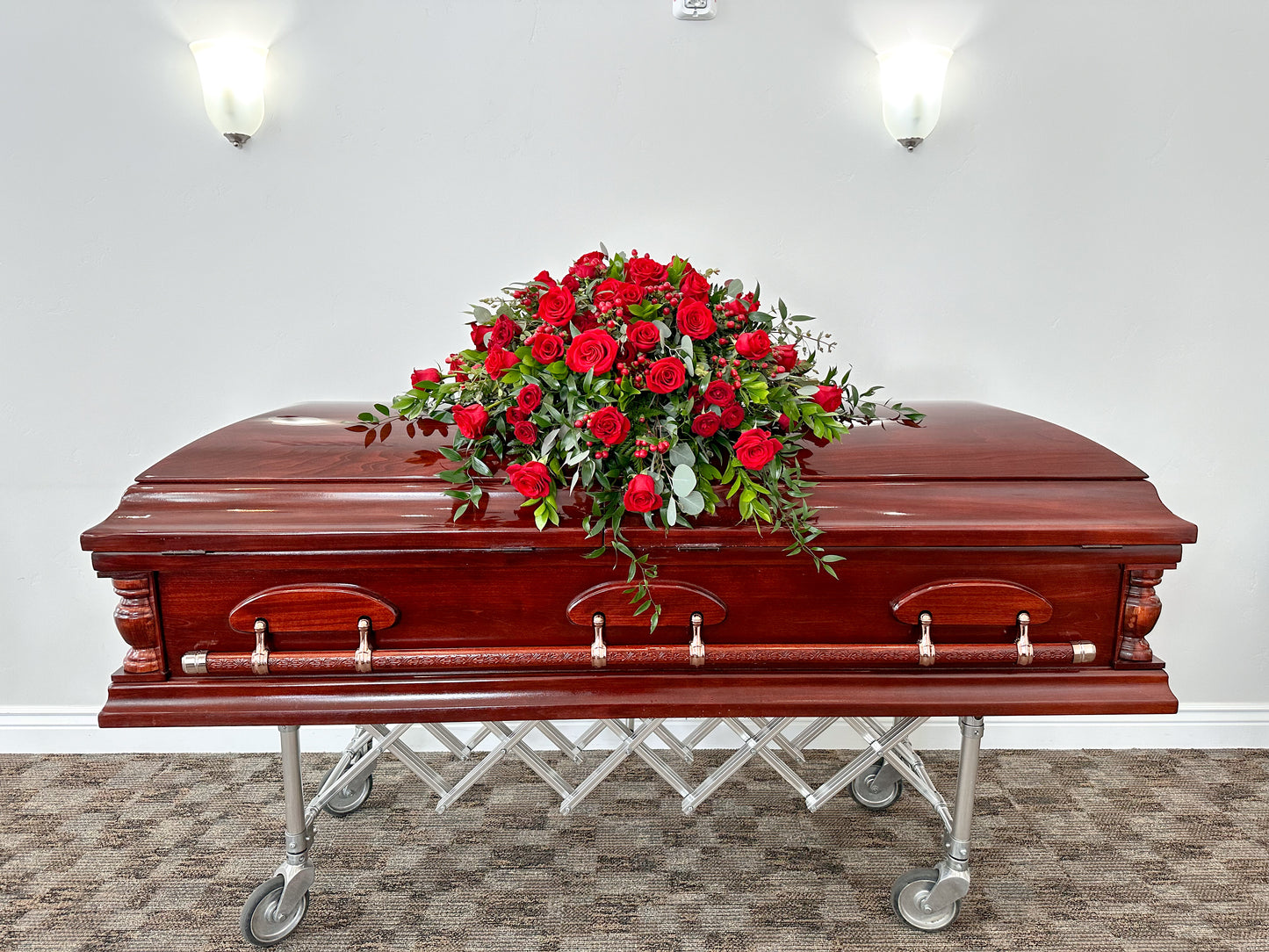 Red Rose Casket