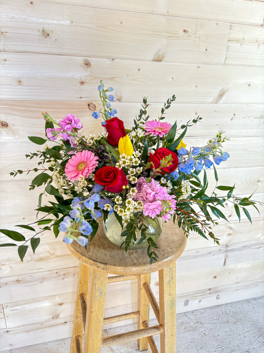 Seasonal Flower Bouquet with Roses